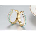 Large round hinged hoop earrings,crystal gold earrings in round shape